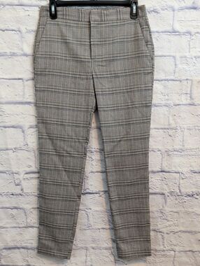 Zara Black, White, & Tan Plaid Dress Pants - Slim/Skinny Fit - Size 2